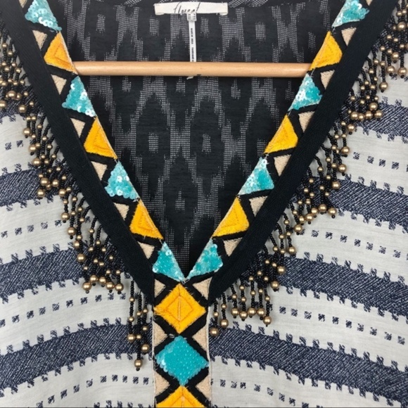 Anthro Floreat Sequin Tassel Top - Picture 5 of 6